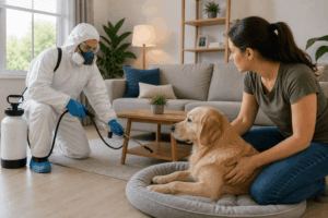 ¿La fumigación es peligrosa para niños y mascotas